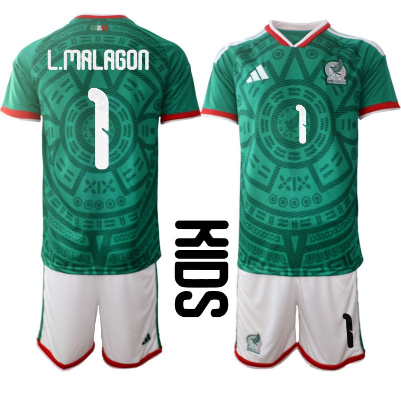 Youth 2026 World Cup National Team Mexico home green #1 Soccer Jersey
